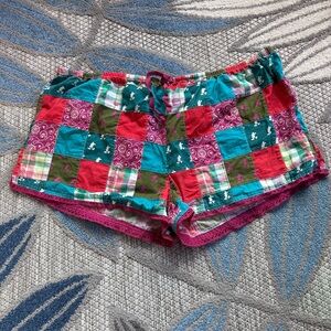 Disney Parks Women’s Authentic Original Mickey Patchwork Pajama Shorts Size XL‎